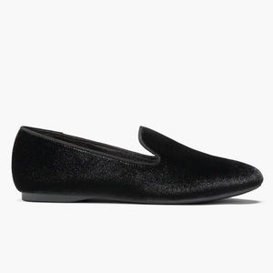 Birdies | The Starling |  Classic Black velvet smoking slipper flats | size 10